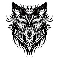 Fox Silhouette tribal Outline Drawing vector