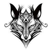 Fox Silhouette tribal Outline Drawing vector