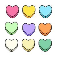 Conversation Valentines Day colorful sweets candy hearts love icon vector