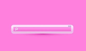illustration realistic pink minimal blank search bar 3d creative isolated on background vector