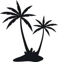 Black palm trees isolated on white background. Palm trees silhouettes. Palm trees design for posters, banners and promotional materials. Vector illustration