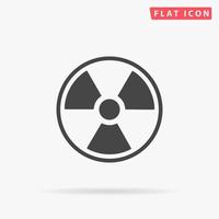 Radiation Simple flat black symbol with shadow on white background. Vector illustration pictogram