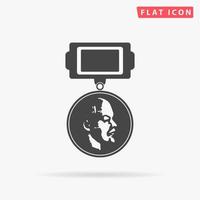 Soviet military Lenin order. Simple flat black symbol with shadow on white background. Vector illustration pictogram