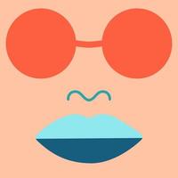 Abstract geometric desert face in neon colors vector