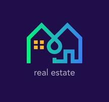 Real estate industry logo. Connected building line. Suitable real estate industry. logo template. vector