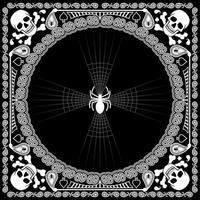 bandana pattern skull and spider vector