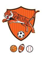 jumping tiger as sport mascot vector