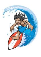 surfista en accion vector