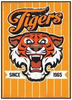 retro tiger mascot design vector