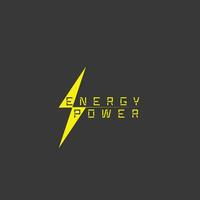 ilustración de diseño de logotipo de relámpago eléctrico de energía. símbolo de relámpago flash empresa vector de pictograma de relámpago amarillo plano. fondo aislado.