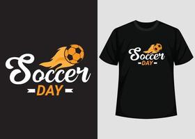 diseño de camisetas del día del fútbol. mejor diseño de camiseta de feliz día de fútbol. diseño de camisetas, camisetas tipográficas, elementos vectoriales e ilustrativos para productos imprimibles. vector