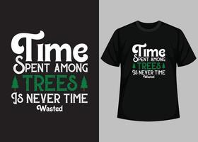 Time Spent Among Trees Is Never Time Wasted. Happy Earth Day print graphic design template. Earth day environmental protection. Vector and Illustration Elements for a Printable Products.