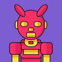 Full color and cute robot vector illustration