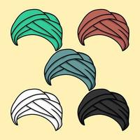 Illustration of an Arabic head cover or hat with a variety of beautiful color choices vector