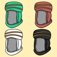 Illustration of an Arabic head cover or hat with a variety of beautiful color choices vector