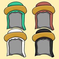 Illustration of an Arabic head cover or hat with a variety of beautiful color choices vector