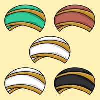 Illustration of an Arabic head cover or hat with a variety of beautiful color choices vector