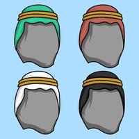 Illustration of an Arabic head cover or hat with a variety of beautiful color choices vector