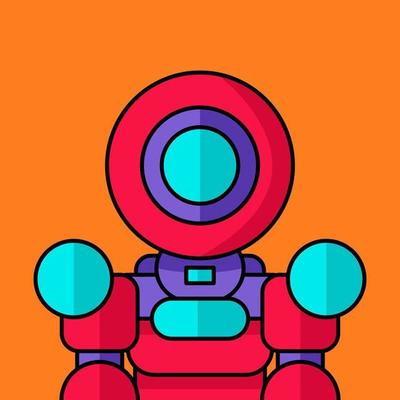 Full color and cute robot vector illustration