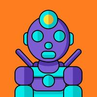 Full color and cute robot vector illustration