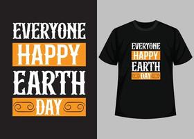 Everyone Happy Earth Day. Happy Earth Day - Planet earth print graphic design template. Earth day environmental protection. Vector and Illustration Elements for a Printable Products.