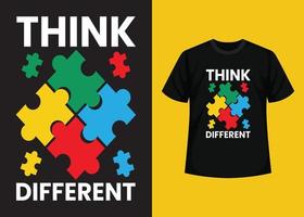 diseño de camisetas del día de la concienciación sobre el autismo, diseño de camisetas del día del autismo increíble, diseño de camisetas del día mundial de la concienciación sobre el autismo, camiseta tipográfica, elementos vectoriales e ilustrativos para productos imprimibles vector