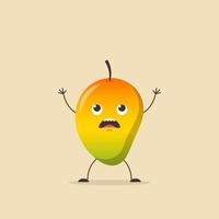 ilustración vectorial del concepto de dibujos animados de frutas, personaje divertido de mango. vector