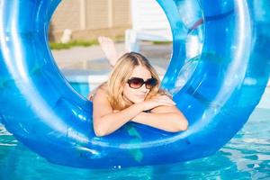 Pensive blond woman photo