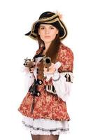 perfect woman with guns dressed as pirates photo