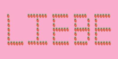 word love from strawberries in german vector