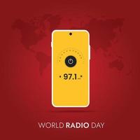 publicación en redes sociales del día mundial de la radio vector