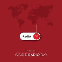 publicación en redes sociales del día mundial de la radio vector