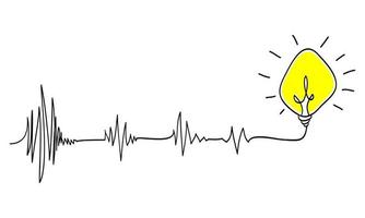 garabatos de líneas de garabatos. el concepto de transición de complicado a simple con lámpara de bombilla, aislado en fondo blanco. ilustraciones vectoriales vector