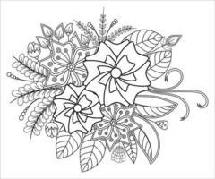 Mehndi Floral Coloring Page for Adult vector