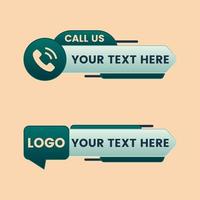 call us button vector with phone icon lower third