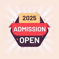 2025 admission open sticker label for social media post banner template vector