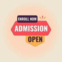 admission open banner vector enroll now
