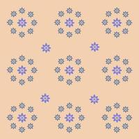 Pattern of blue flowers on a pale pink background vector