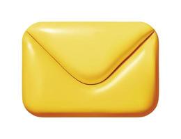 Envelope vector email. Postal letters Realistic 3d icon design In plastic cartoon style. Sending messages symbol. Isolated on white background. Yellow color illustration