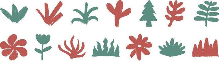 Organic Hand Draw Plants vector