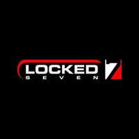 letter or Writing LOCKED 7 with negarive space image graphic icon logo design abstract concept vector stock. Can be used as a symbol related to the logotype or initial