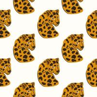 Vector pattern. Lion and leopard on a tree branch. Seamless pattern