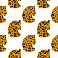 Vector pattern. Lion and leopard on a tree branch. Seamless pattern