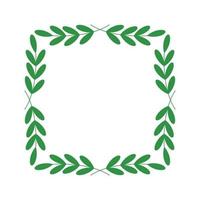 square green leaves frame vector illustration