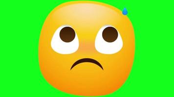 vídeo de tela verde de emoji triste video