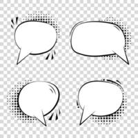 A set of comic speech bubbles. Halftone shadows. Vector illustration