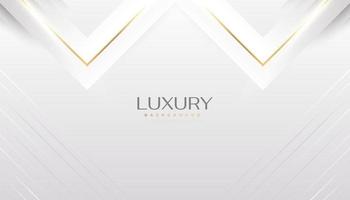 Luxury White and Gold Background with Golden Lines and Paper Cut Style. Premium Gray and Gold Background for Award, Nomination, Ceremony, Formal Invitation or Certificate Design vector