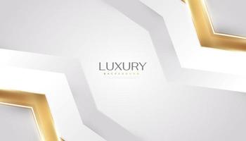 Luxury White and Gold Background with Golden Lines and Paper Cut Style. Premium Gray and Gold Background for Award, Nomination, Ceremony, Formal Invitation or Certificate Design vector