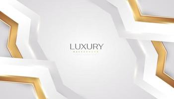 Luxury White and Gold Background with Golden Lines and Paper Cut Style. Premium Gray and Gold Background for Award, Nomination, Ceremony, Formal Invitation or Certificate Design vector