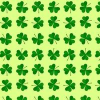 hoja de trébol dibujado a mano doodle ilustración vectorial de patrones sin fisuras. símbolo del día de San Patricio, fondo de trébol de la suerte irlandés. telón de fondo repetido sin fin, textura, papel tapiz vector